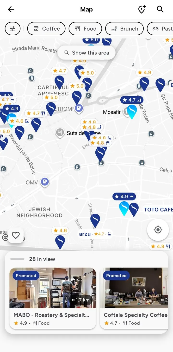 Find coffee places nearby or on holiday in the Brewtifi app