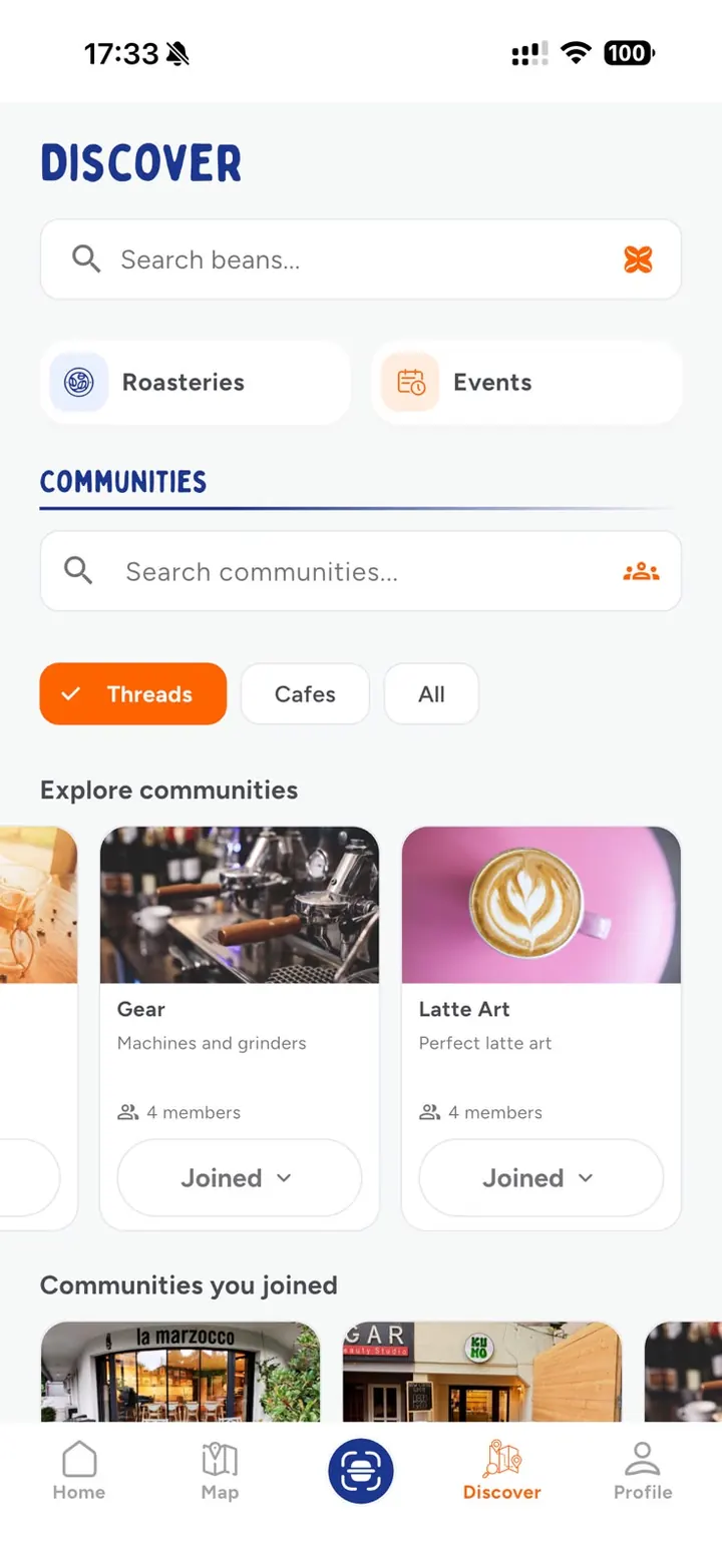 Join coffee communities in the Brewtifi app